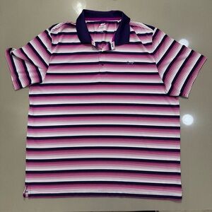 Attack Life XXL Greg Norman Men's Roadmap Striped Polo Casual Shirt Purple